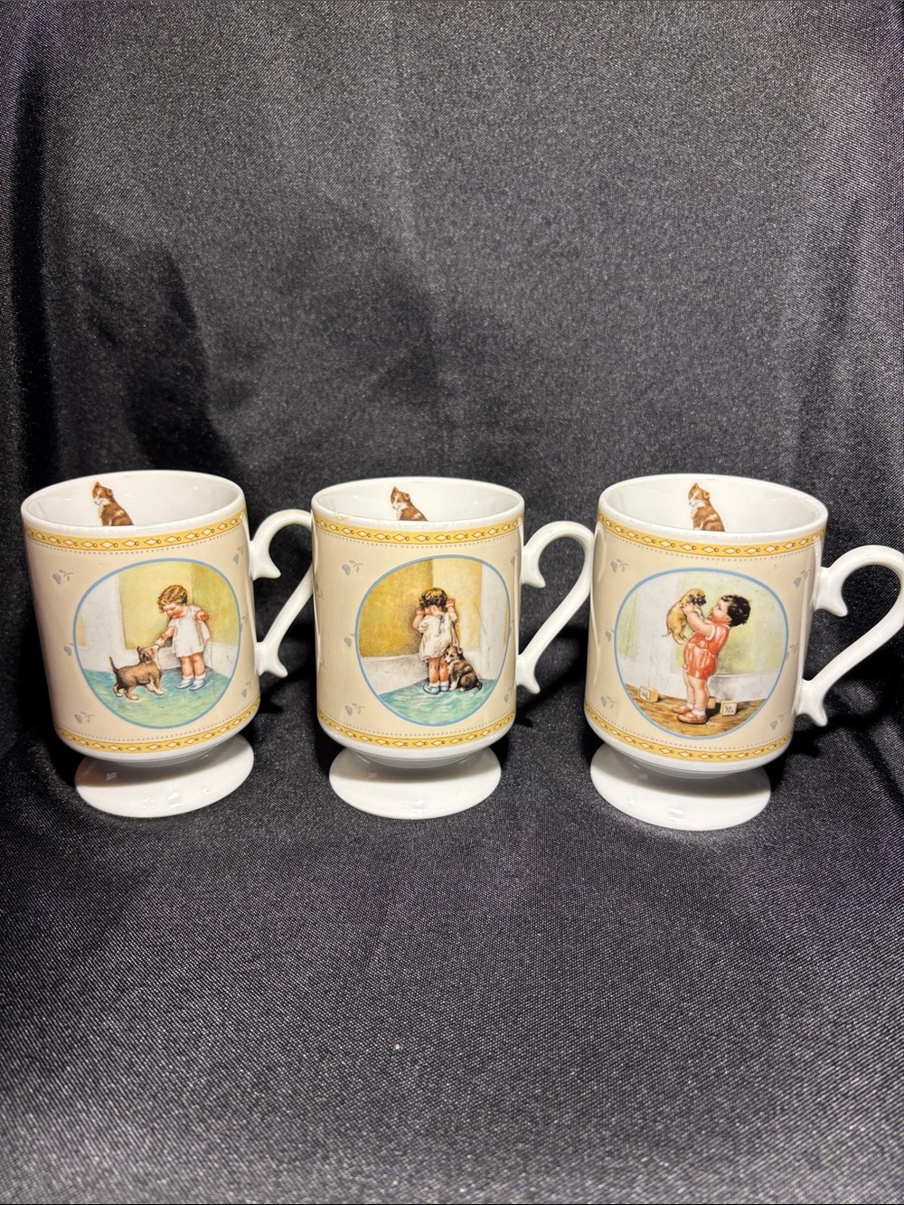 Vintage 1987 Bessie Pease Gutmann Mugs, Set of 3